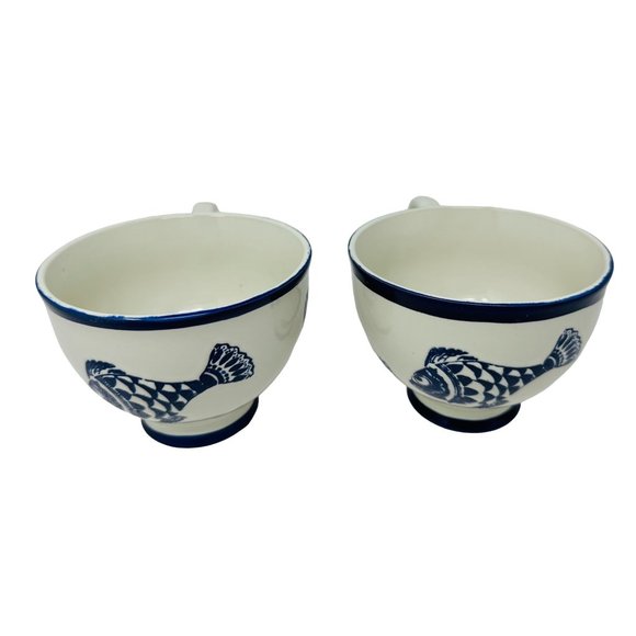 Blue Sky Ceramic Set of 2 Under the Sea Fish Coffee Tea Mug Cup - Picture 3 of 9